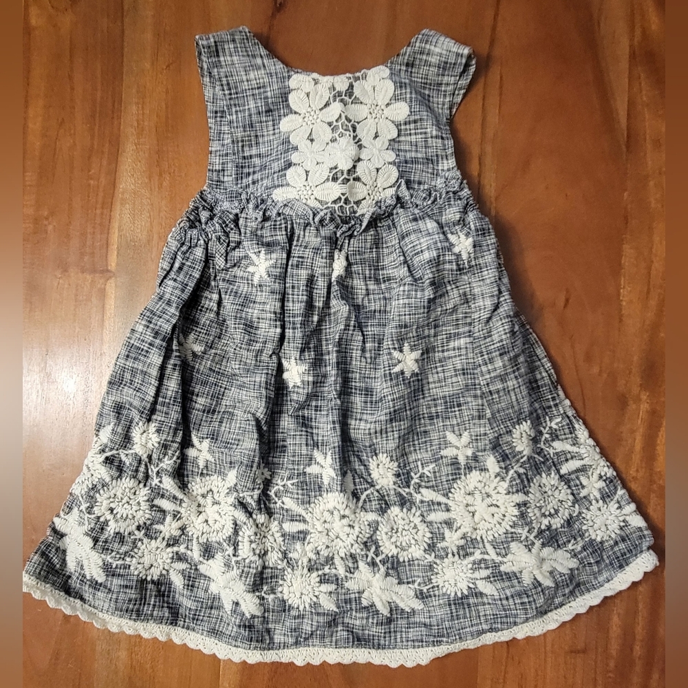 Girls Toddler Handmade Designer Brass Razoo Gray Dress